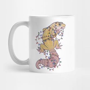 Leopard Gecko and Holiday Lights Mug